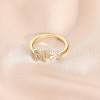 Fashionable Brass Cubic Zirconia Cuff Rings FS-WG4936F-24-1