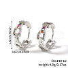 Fashionable Brass Cubic Zirconia Ring Hoop Earrings DR3389-8-1