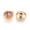 Brass Micro Pave Cubic Zirconia Charms KK-N262-114C-G-2