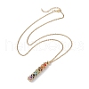 Natural Mixed Gemstone Chakra Theme Necklace NJEW-JN04576-02-4