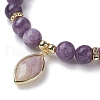 Natural Lilac Jade Stretch Bracelets BJEW-JB10092-04-3