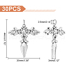 Unicraftale 30Pcs Tibetan Style Sword with Wing Alloy Pendants TIBEP-UN0001-08-4