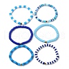 Handmade Polymer Clay Heishi Beads Stretch Bracelets Sets BJEW-JB05902-04-1