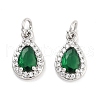 Brass with Cubic Zirconia  Pendants KK-P271-32P-1