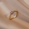Clover Brass Pave Cubic Zirconia Finger Rings FS-WGDD50E-01-2