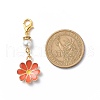 Flower Alloy Enamel Pendant Decoration X1-HJEW-JM00778-3