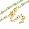 Brass Enamel Column Link Chain Necklaces NJEW-H039-04B-02G-1