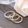 Stainless Steel Micro Pave Clear Cubic Zirconia Stackable Finger Rings WGD96BD-01-3