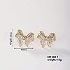 French Style Elegant Cute Bowknot Bow Stud Earrings with Rhinestones YD1579-1