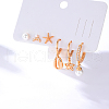 6 Pairs Brass Earring Sets NL6059-3