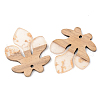 Transparent Resin & Walnut Wood Pendants RESI-S389-051A-B05-2