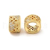 Rack Plating Brass Micro Pave Cubic Zirconia European Beads KK-C010-12-2