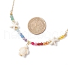 Beach Synthetic Turquoise Turtle Starfish Pendant Necklaces NJEW-JN05251-3
