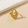 Hollow Leaf Alloy Pendant Necklaces & Hoop Earrings & Rings Sets FS-WGD30F4-01-4