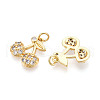Brass Micro Pave Cubic Zirconia Pendants KK-N265-29G-2
