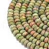 Natural Unakite Beads Strands G-P575-A12-8x5mm-01-3