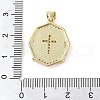 Brass Micro Pave Clear Cubic Zirconia Pendants KK-Q813-16F-G-3