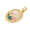 Brass Enamel Pendants KK-U068-04G-02-2