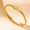 304 Stainless Steel Rhinestone Bangles for Women FS-WG55054-02-2