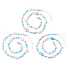 Starfish & Fish & Tortoise Synthetic Turquoise & Porcelain & Glass Seed Beaded Pendant Decorations HJEW-JM03182-6