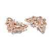 Brass Micro Pave Clear Cubic Zirconia Pendants KK-S359-087-RS-3
