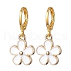 Flower Alloy Enamel Leverback Earrings & Pendant Necklaces Sets SJEW-JS01298-4