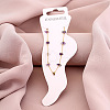 Dyed Natural Quartz Chip with 304 Stainless Steel Chain Anklets WGD014F-05-1