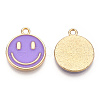 Light Gold Tone Alloy Enamel Pendants ENAM-N056-197G-1