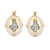Brass with ABS Imitation Pearl Pendants KK-T070-16G-01-1