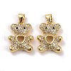 Brass Micro Pave Cubic Zirconia Pendants KK-K258-40G-RS-1