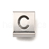 Letter Style 304 Stainless Steel Square Slide Charms STAS-L132-16C-1