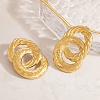 304 Stainless Steel Textured Oval Stud Earrings EJEW-C149-02G-1