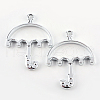 Rack Plating Alloy Open Back Bezel Pendants X-PALLOY-S047-19D-FF-1