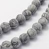 Natural Map Stone/Picasso Stone/Picasso Jasper Beads Strands G-F518-16-8mm-3