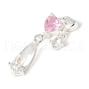 Brass Micro Pave Cubic Zirconia Pendants KK-A253-06S-01-2