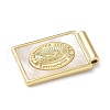 Brass Pave Natural White Shell Religion Rectangle Pendants KK-Q068-32A-G-2