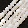 Frosted Natural White Agate Beads Strands G-F377-6mm-1
