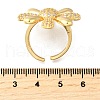 Brass Micro Pave Cubic Zirconia Adjustable Open Cuff Rings for Women RJEW-K292-02G-5