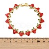 Brass Micro Pave Cubic Zirconia Enamel Link Bracelets BJEW-Z126-02G-5
