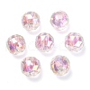 Two Tone UV Plating Rainbow Iridescent Acrylic Beads TACR-D010-06B-2