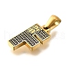Golden 304 Stainless Steel Pendants STAS-K300-01G-F-2