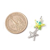 7Pcs 7 Styles Dyed Synthetic Turquoise Starfish & Alloy Sea Animals Pendants PALLOY-JF03754-03-2