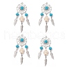 Alloy Synthetic Turquoise Beads Dream Catcher Pendants PALLOY-MZ00708-02-1