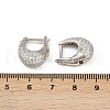 Oval Brass Micro Pave Clear Cubic Zirconia Hoop Earrings EJEW-S277-10P-A-5