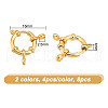 Unicraftale 8Pcs 2 Colors 304 Stainless Steel Spring Ring Clasps STAS-UN0053-82-3