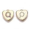 Brass Micro Pave Clear Cubic Zirconia Charms KK-N231-234Q-NF-2