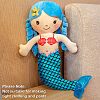 Sparkly Hologram Spandex Mermaid Printed Fish Scale Fabric AJEW-WH0277-38-6