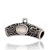 Curved Tube Antique Silver Plated Alloy Cat Eye Tube Bails ENAM-J492-04AS-3