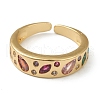 Brass Micro Pave Cubic Zirconia Cuff Rings RJEW-L100-008-2