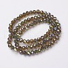 Electroplate Transparent Glass Beads Strands EGLA-A034-T8mm-S05-2